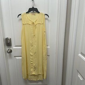 Fresh Produce Dress Cover Up Yellow Tie Neck Size Medium Sleeveless